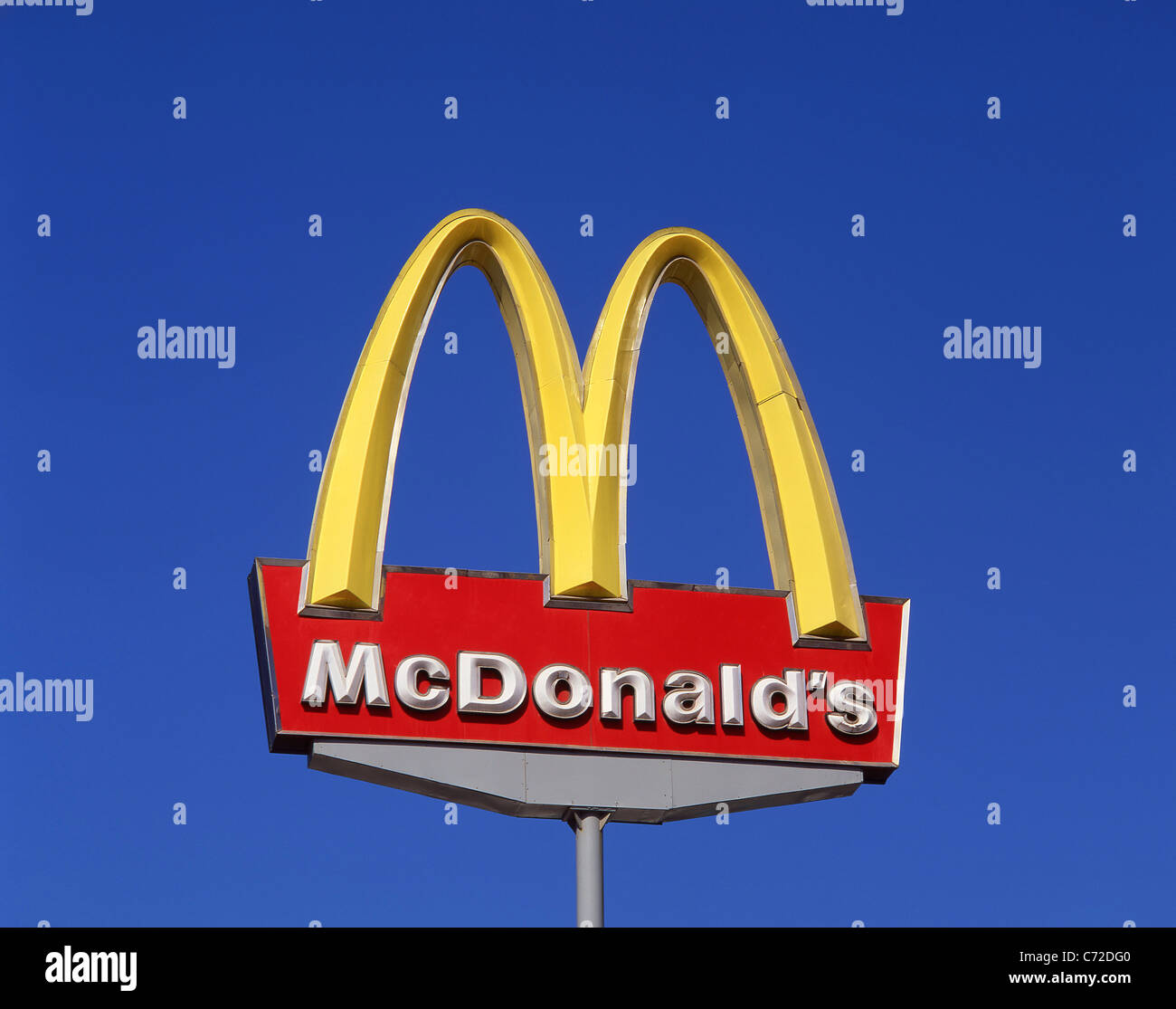 McDonald's Ortseingangsschild, San Francisco, California, Vereinigte Staaten von Amerika Stockfoto