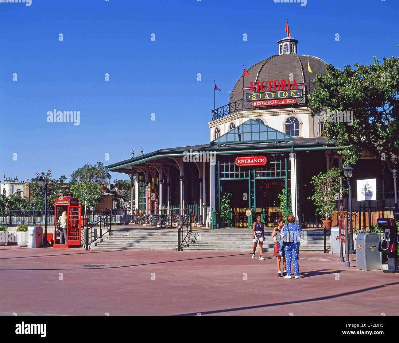 Victoria Station Restaurant & Bar, Universal Studios in Universal City, Los Angeles, California, Vereinigte Staaten von Amerika Stockfoto