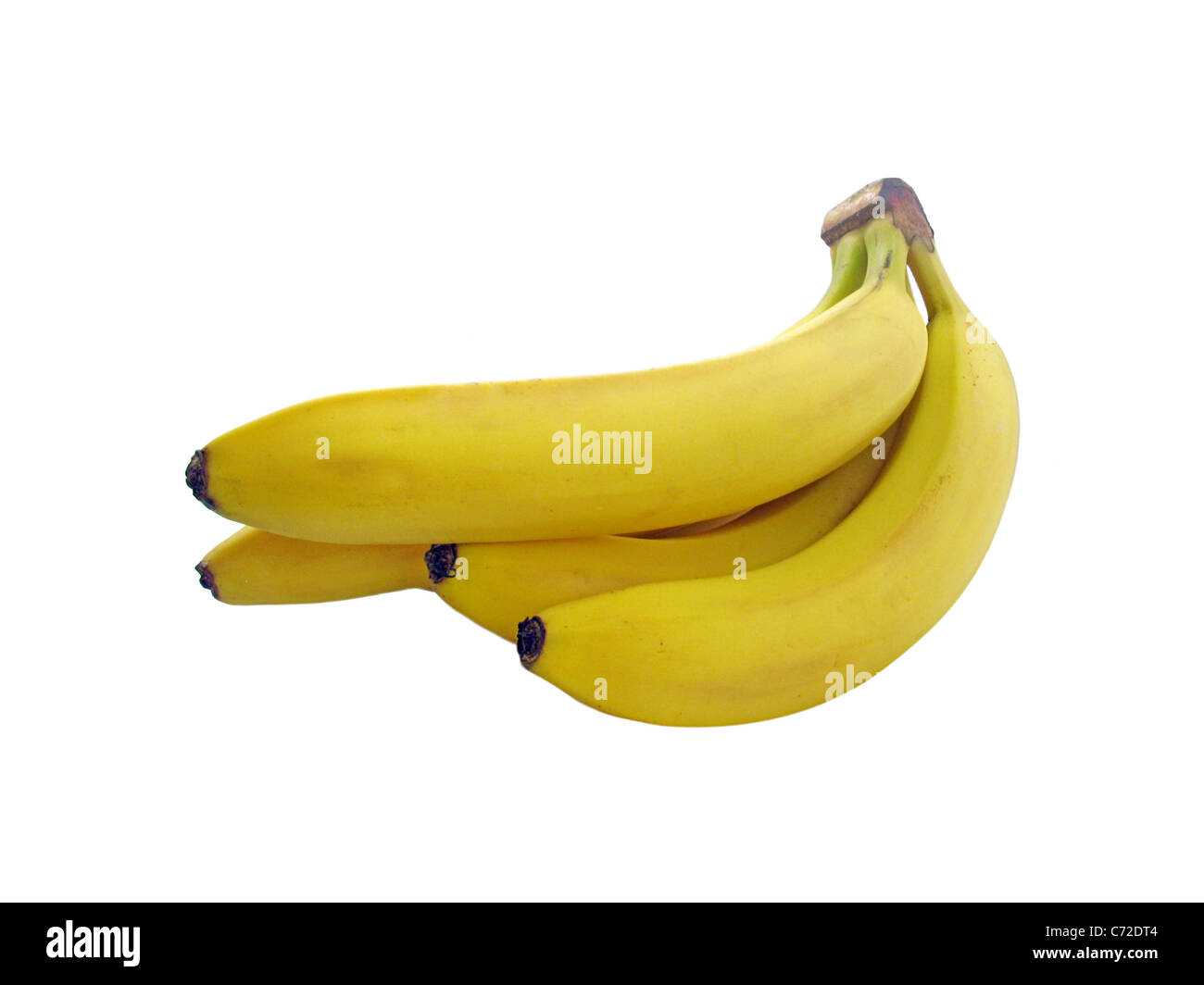 einige Bananen über weiß Stockfoto