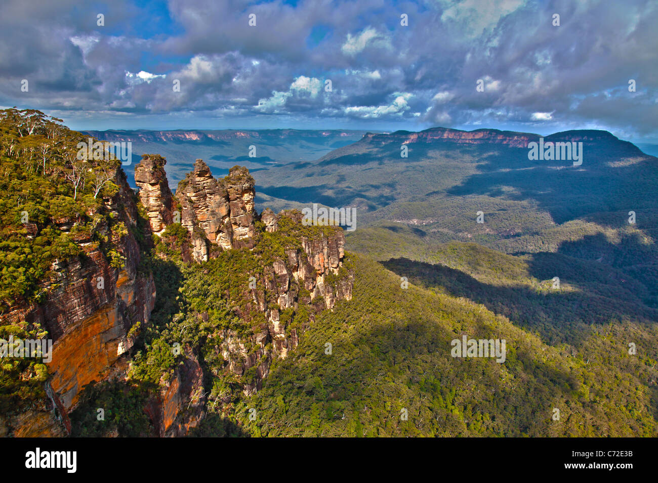 Die drei Schwestern Bergkette in den Blue Mountains von New South Wales, Australien (HDR) Stockfoto
