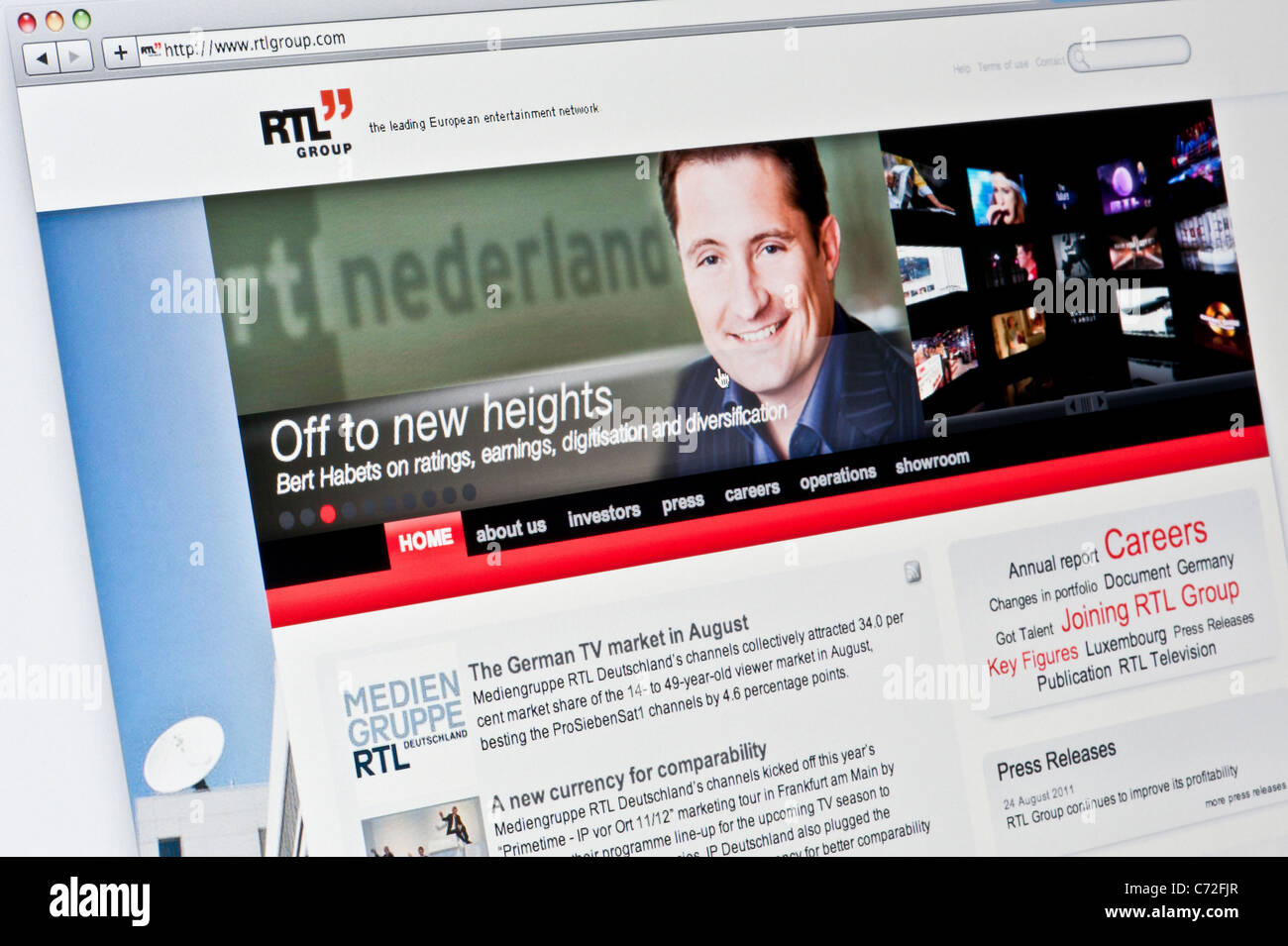 Nahaufnahme von der RTL-Logo, wie auf ihrer Website zu sehen. (Nur zur redaktionellen Verwendung: print, TV, e-Book und redaktionelle Webseite). Stockfoto