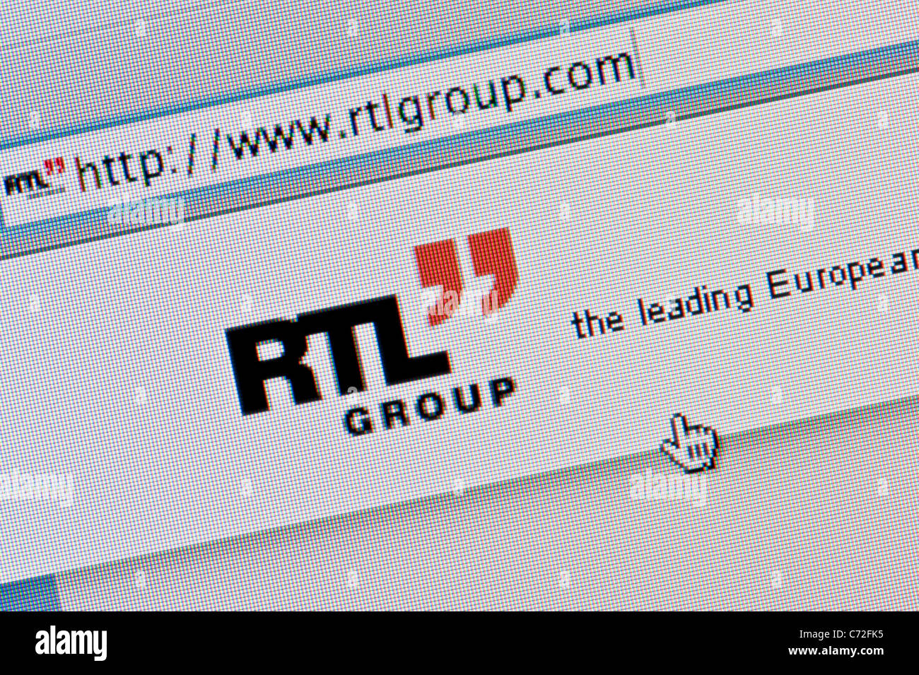 Nahaufnahme von der RTL-Logo, wie auf ihrer Website zu sehen. (Nur zur redaktionellen Verwendung: print, TV, e-Book und redaktionelle Webseite). Stockfoto