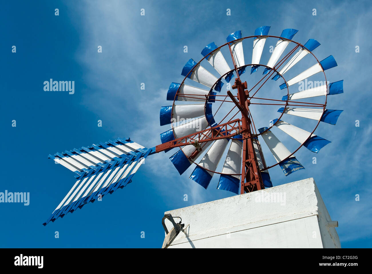 Windmühle, Ibiza, Balearen, Spanien Stockfoto