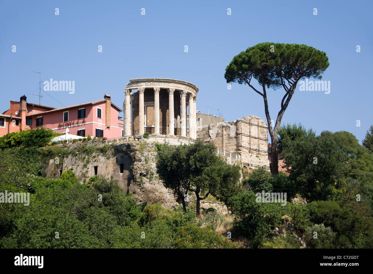 Tempel der Vesta, Villa Gregoriana.Tivoli, Region Latium, Provinz Rom, Italien. Stockfoto
