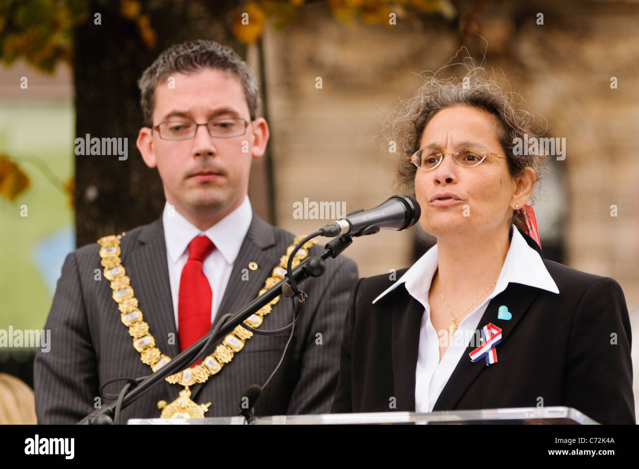 US-Generalkonsul in Belfast, Kamala Lakhdhir spricht an den 10. Jahrestag von 9/11 Stockfoto