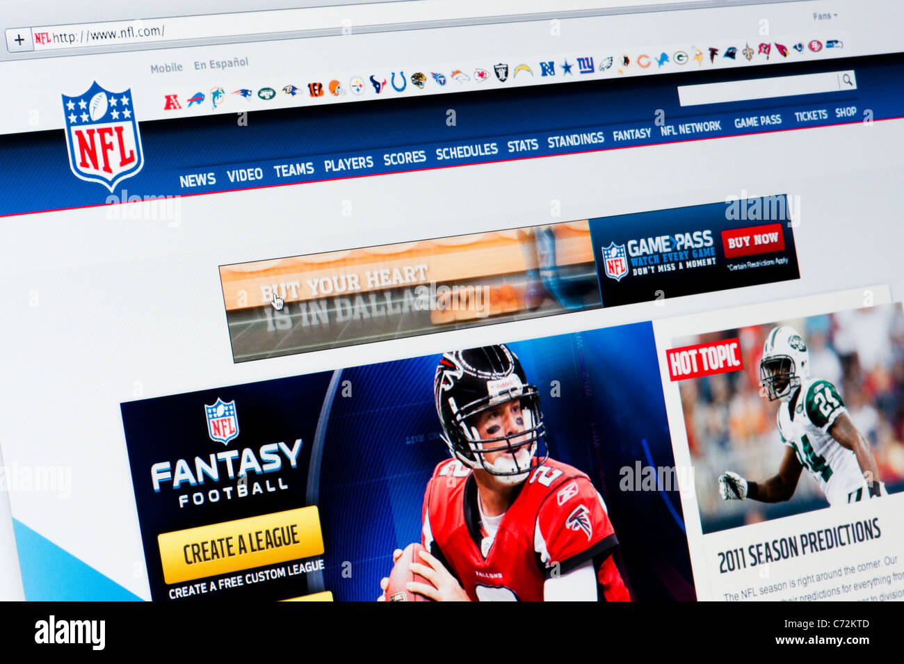 Nahaufnahme von der NFL-Logo, wie auf ihrer Website zu sehen. (Nur zur redaktionellen Verwendung: print, TV, e-Book und redaktionelle Webseite). Stockfoto