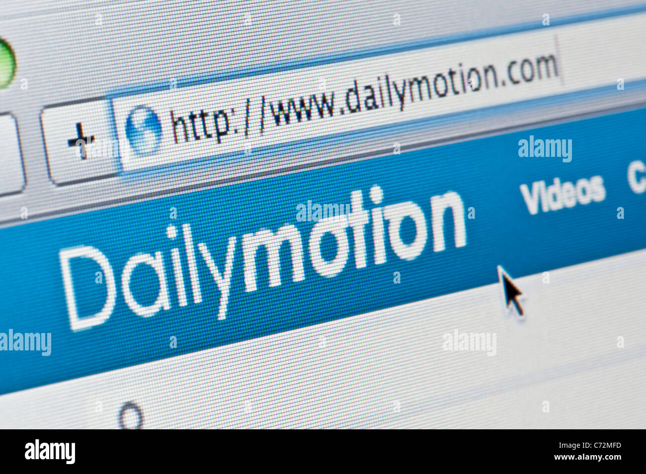 Nahaufnahme von der Daily Motion-Logo, wie auf ihrer Website zu sehen. (Nur zur redaktionellen Verwendung: print, TV, e-Book und redaktionelle Webseite). Stockfoto
