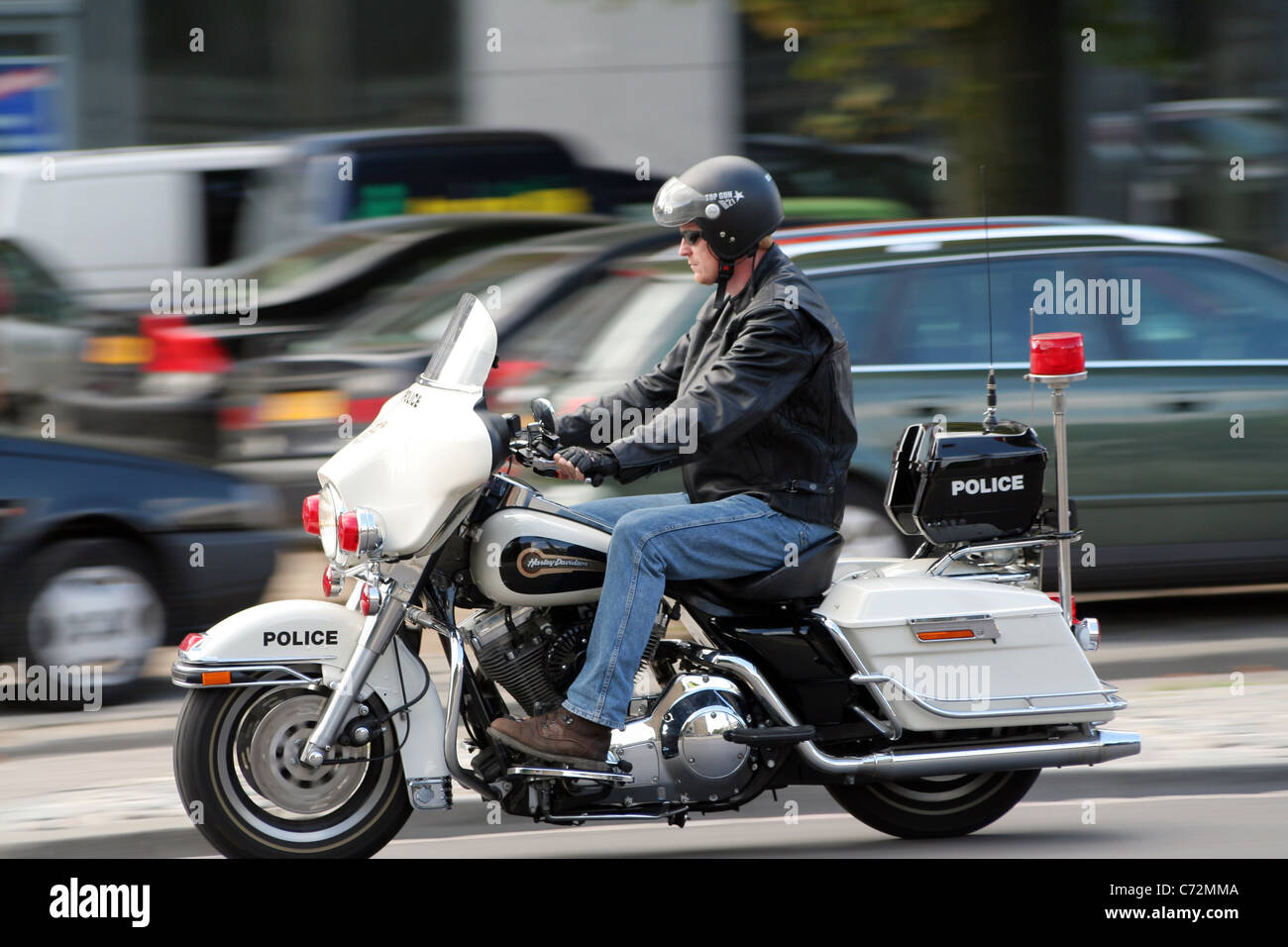 Amerikanische Polizei Fahrrad in Amsterdam Stockfoto