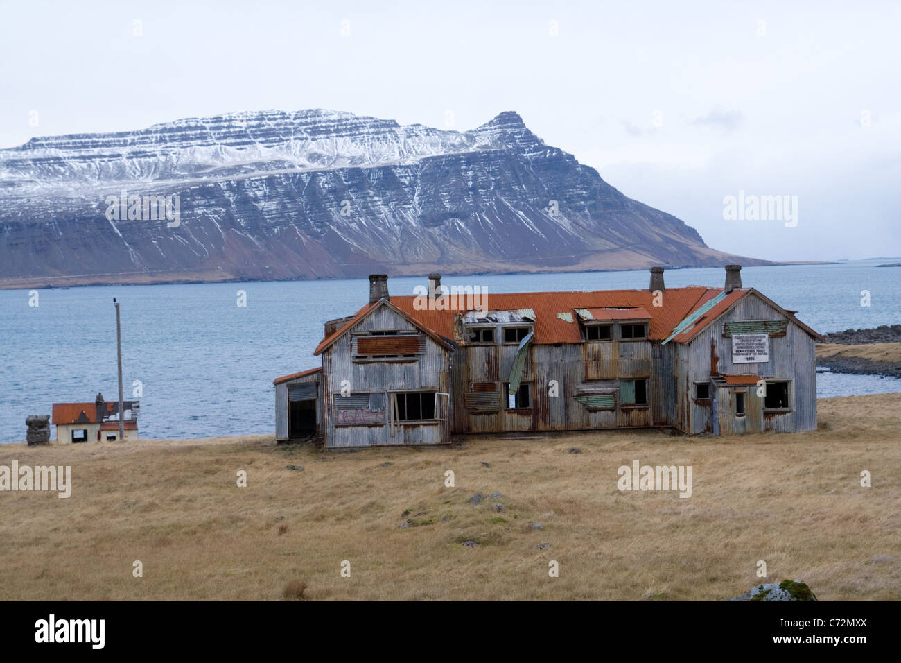 Verlassenen französischen Krankenhaus in Island Stockfoto
