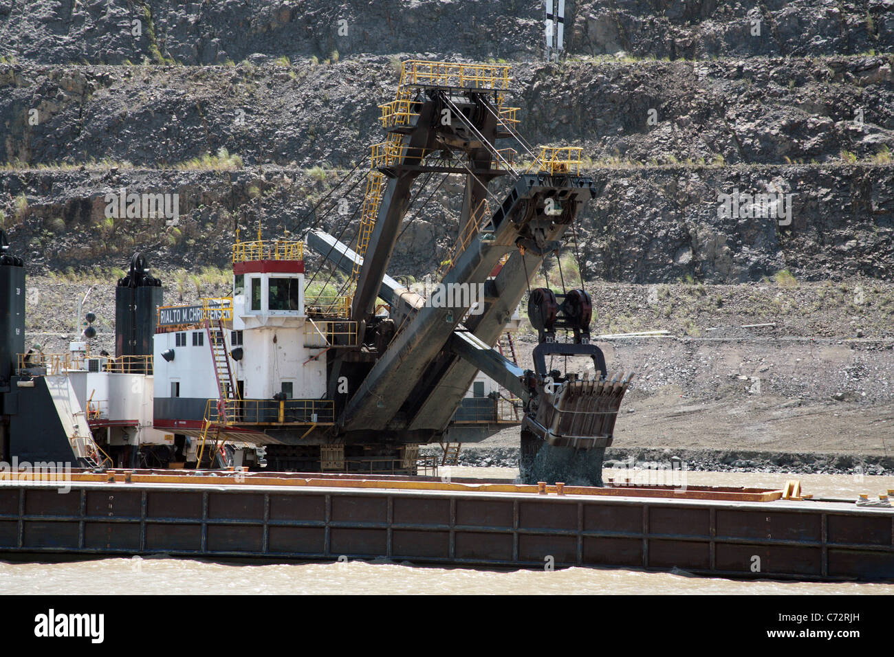 Panama-Kanal Erweiterung und Instandhaltung arbeitet. Stockfoto