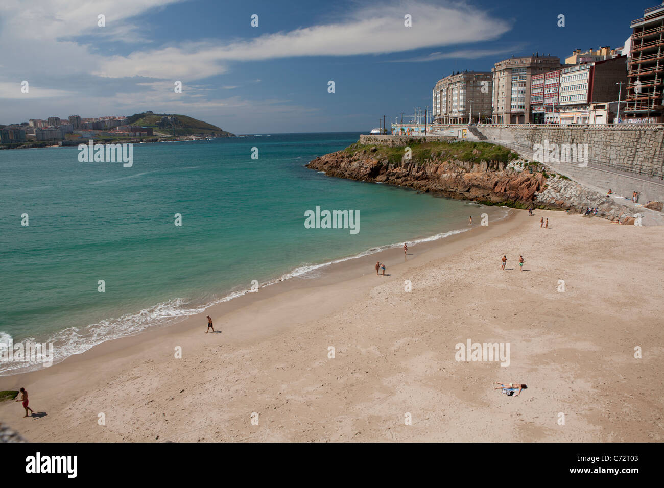 Strand von Matadoiro - Praia da Matadoiro - A Coruña, Galicien, Spanien Stockfoto