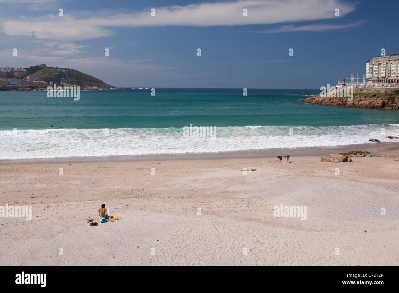 Strand von Orzon - Praia Do Orzón - A Coruña, Galicien, Spanien Stockfoto