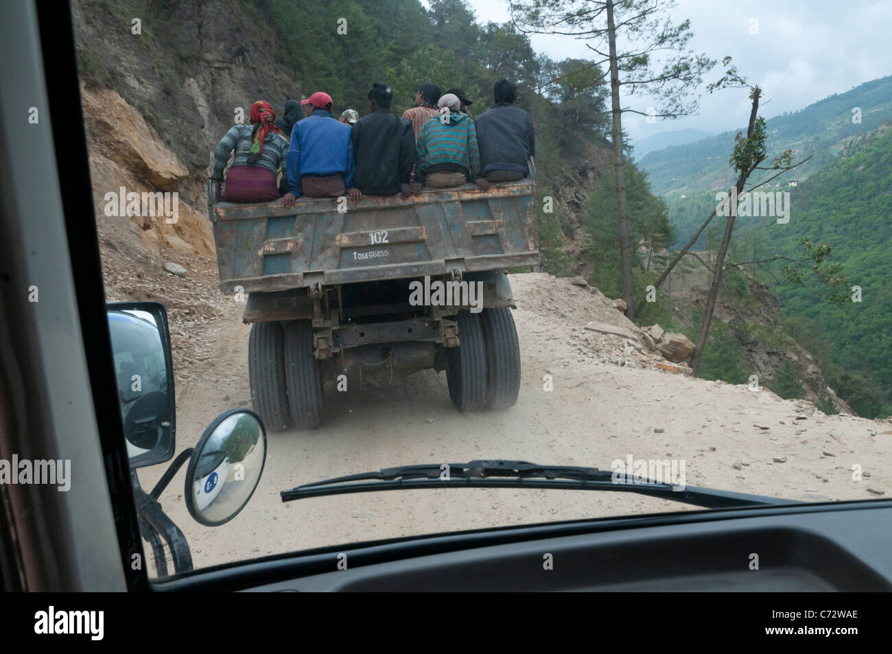 auf dem Weg zur Phuentsholing. Bhutan Stockfoto