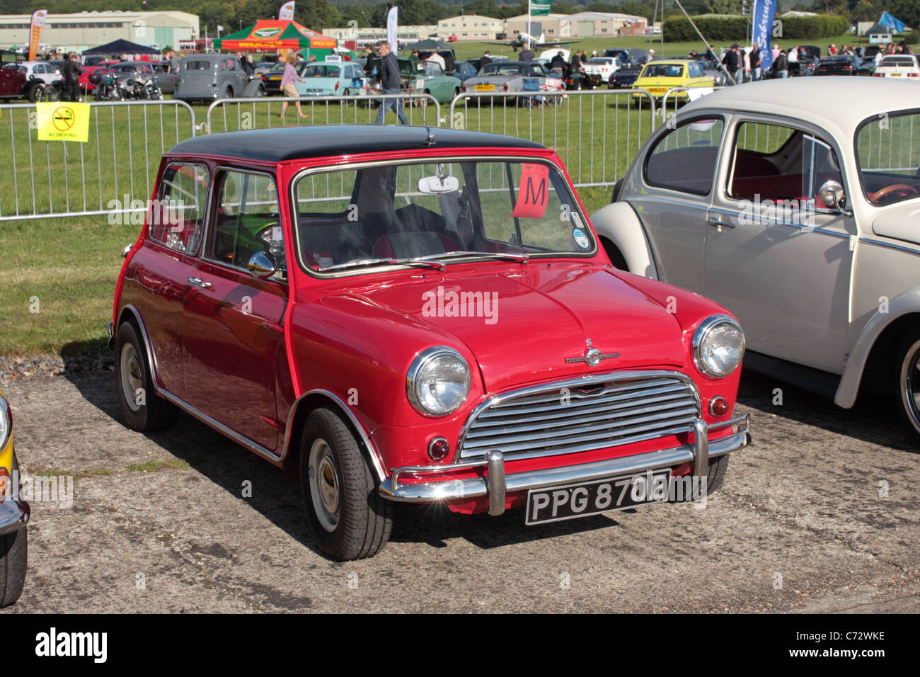 1969 MK1 Morris Mini Cooper S auf dem Display an den Flügeln und Räder zeigen August 2011 Surrey UK Stockfoto