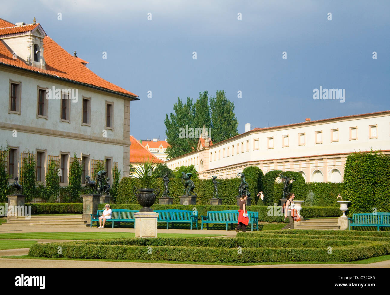 Park in Wallenstein-Palais, Haus des tschechischen Senats, Prag, Tschechische Republik, Europa Stockfoto