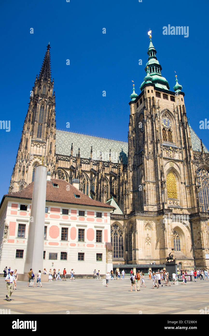 Sankt-Veits Kathedrale, Prager Burg, Prag, Tschechische Republik, Europa Stockfoto