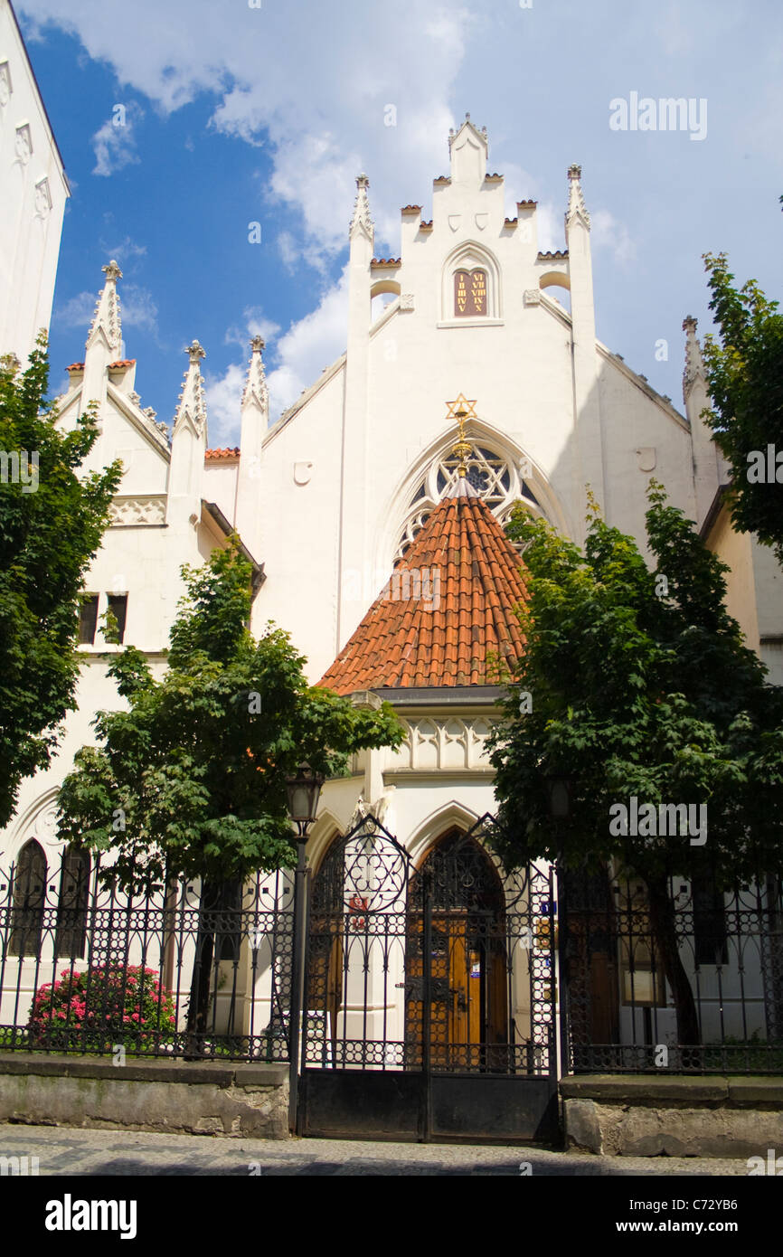 Neo-gotischen Stil Meisel Synagoge, das jüdische Viertel Josefov, Prag, Tschechische Republik, Europa Stockfoto