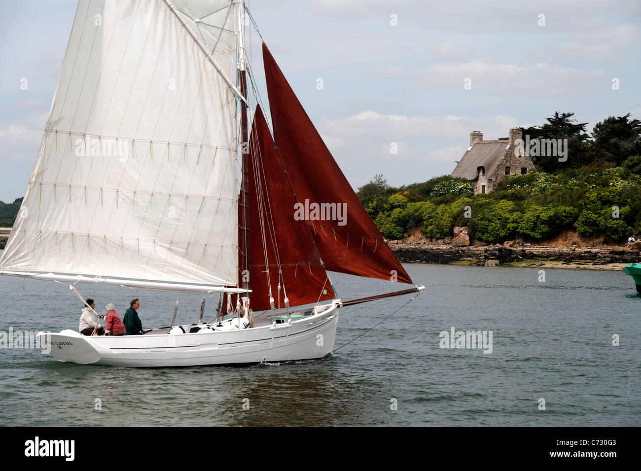 Père Gabriel, alte Fischerei französisches Boot (Marennes, Charente-Maritime), Woche der Golf von Morbihan (Bretagne, Frankreich). Stockfoto