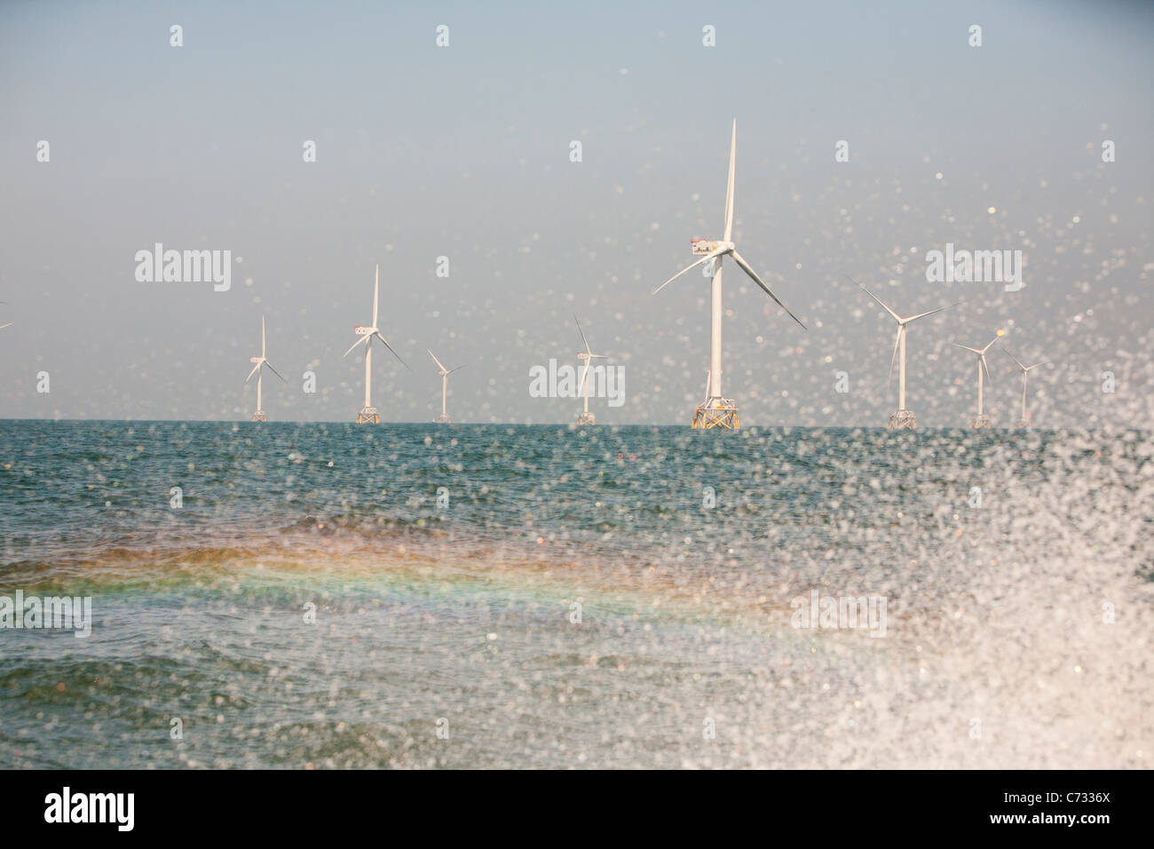 Ormonde Offshore-Windparks deren 5 MW-Turbinen die mächtigsten der Welt sind. Stockfoto