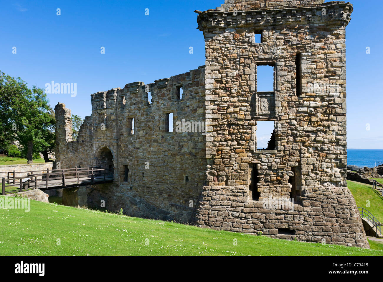 Ruinen der Burg von St Andrews, St Andrews, Fife, Schottland, UK Stockfoto