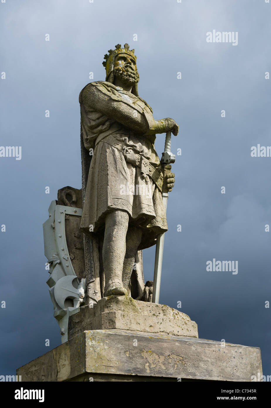 Statue von Robert the Bruce außerhalb Stirling Castle, Stirling, Schottland, UK Stockfoto