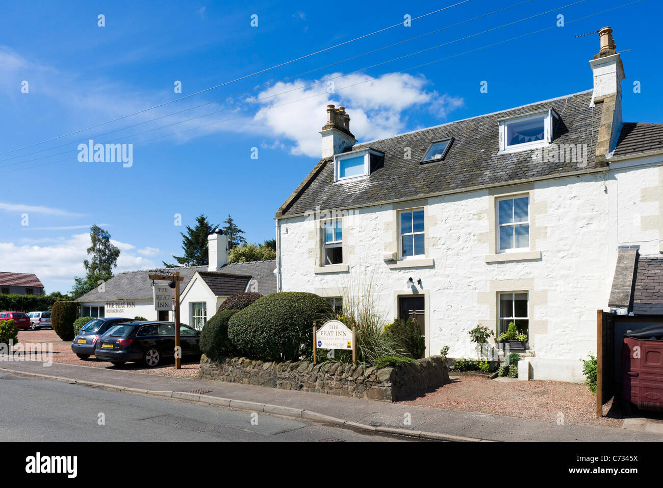 Das bekannte Peat Inn Hotel und Restaurant in der Nähe von Central St Andrews, Fife, Schottland, Großbritannien Stockfoto