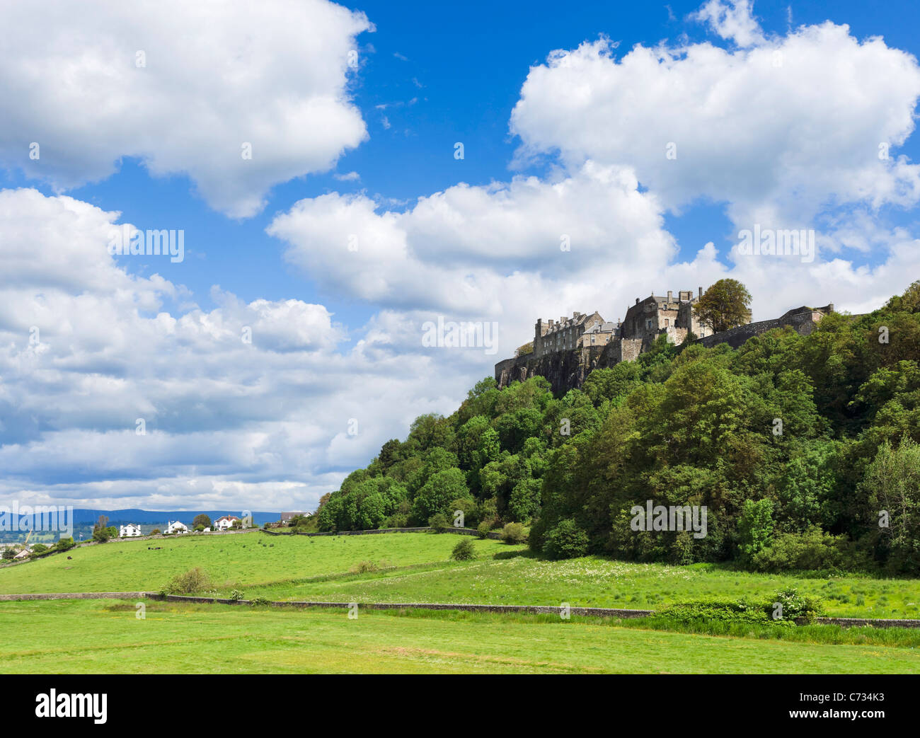 Stirling Castle betrachtet aus des Königs Knoten Gärten, Stirling, Schottland, Großbritannien Stockfoto