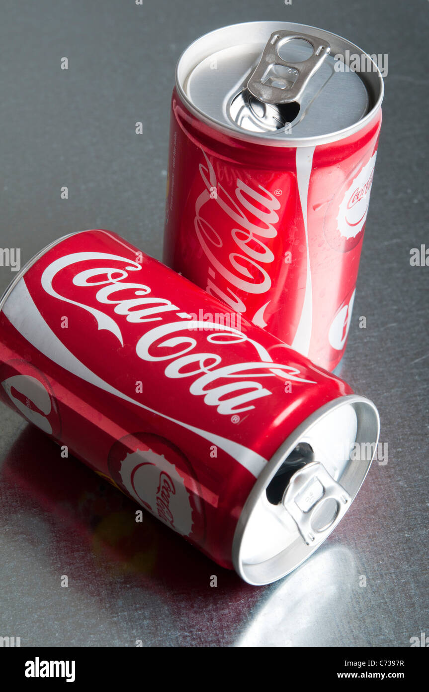 Coca Coladosen Stockfoto