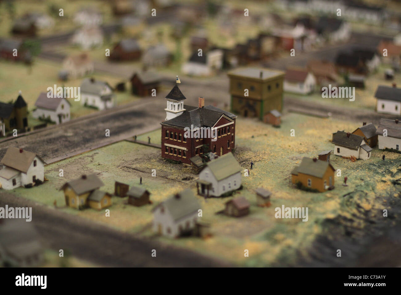 Ein Miniaturmodell einer alten Stadt. Stockfoto