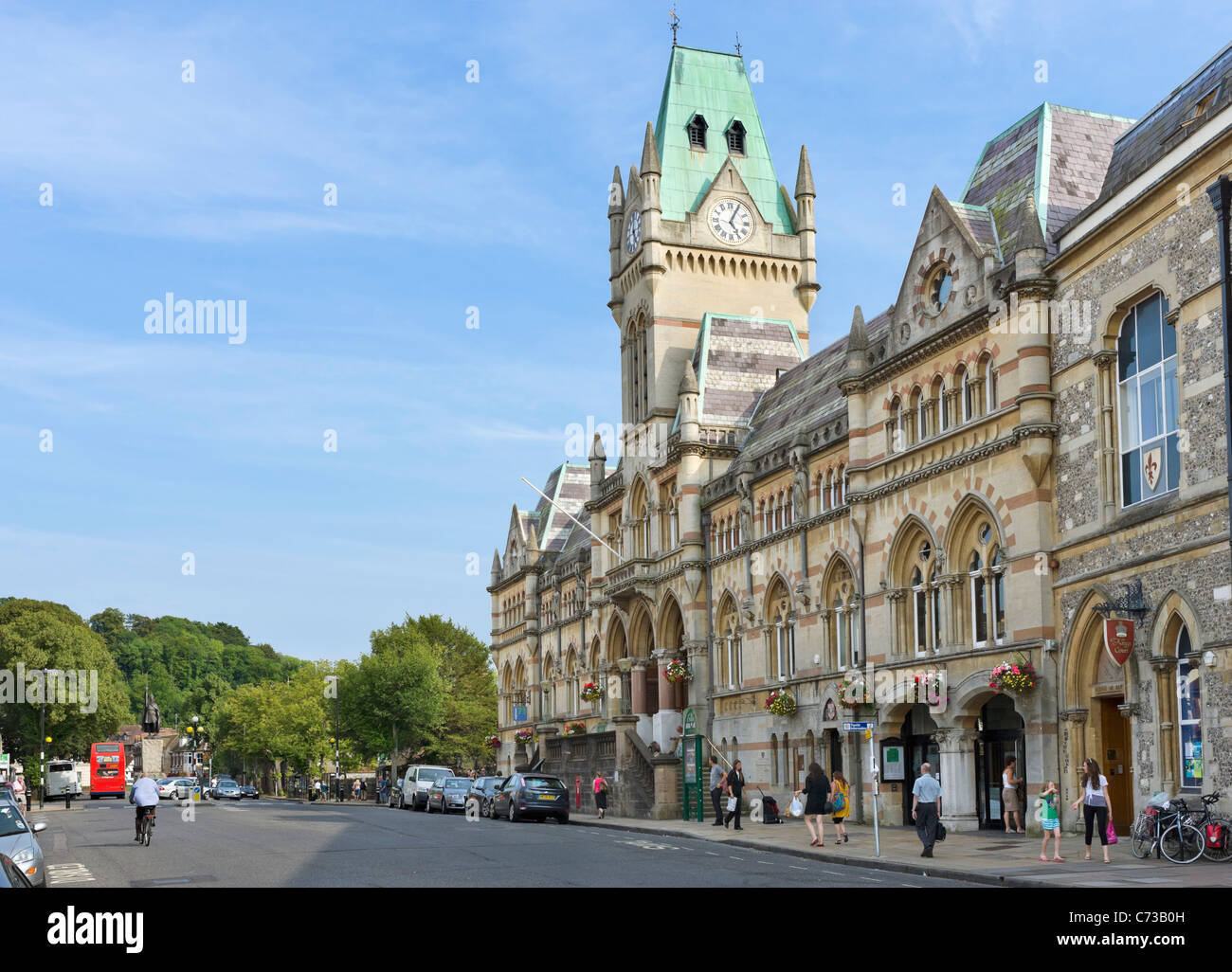 Die Guildhall am Broadway in der Stadtzentrum, Winchester, Hampshire, England, UK Stockfoto
