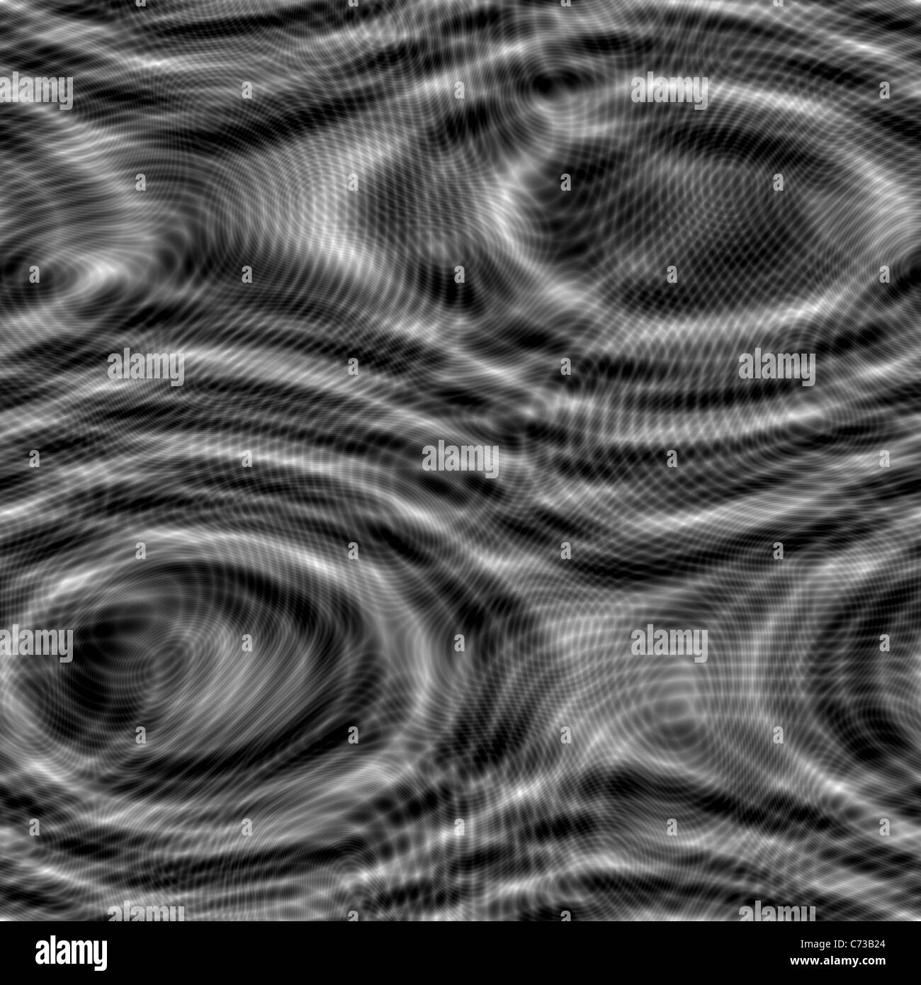 Eine dunkle abstrakte Design mit Kreislinien und flüssigen Wellen. Stockfoto