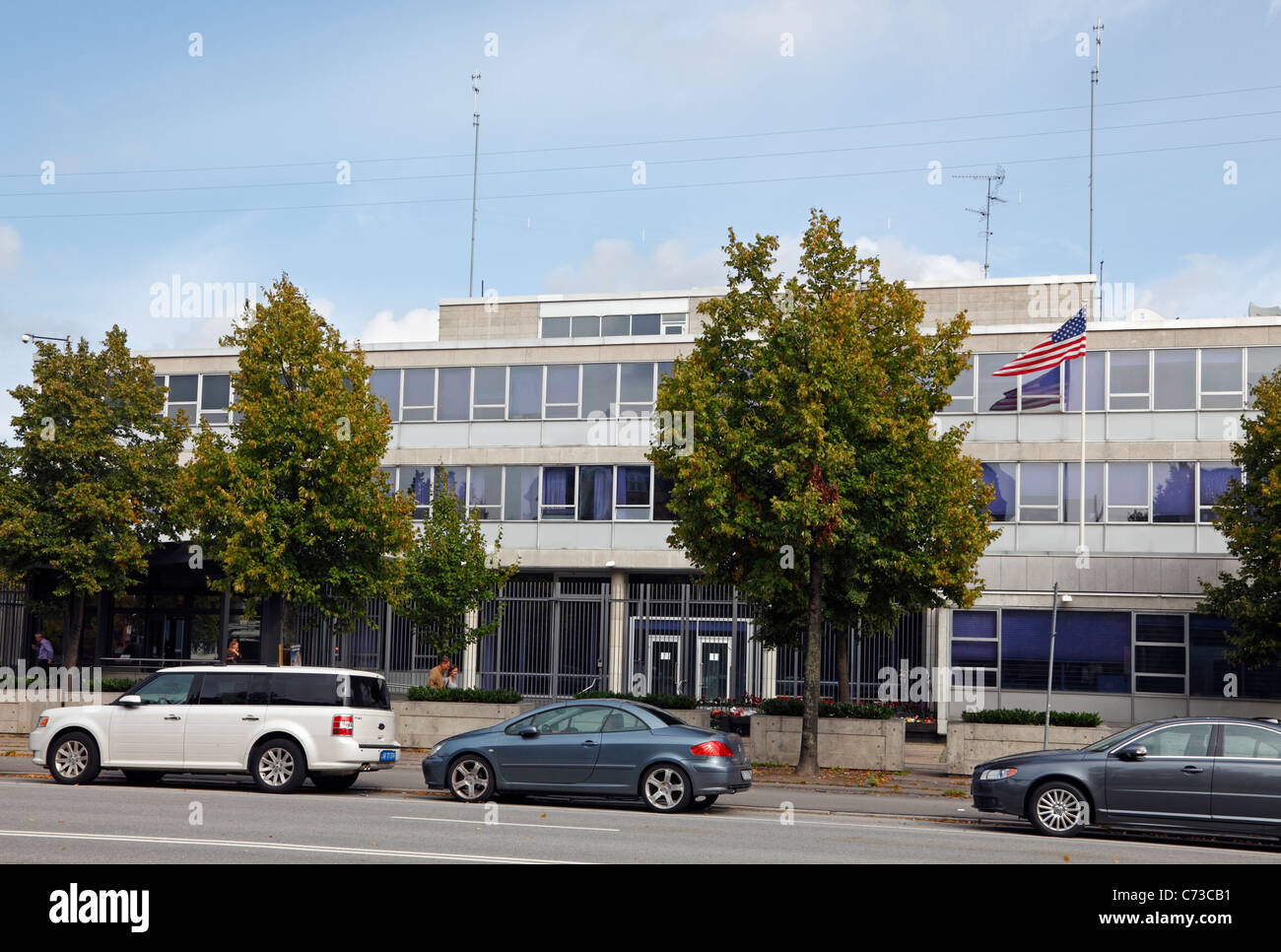 Die Botschaft der Vereinigten Staaten auf Dag Hammarskjölds Allé in Kopenhagen, Dänemark Stockfoto