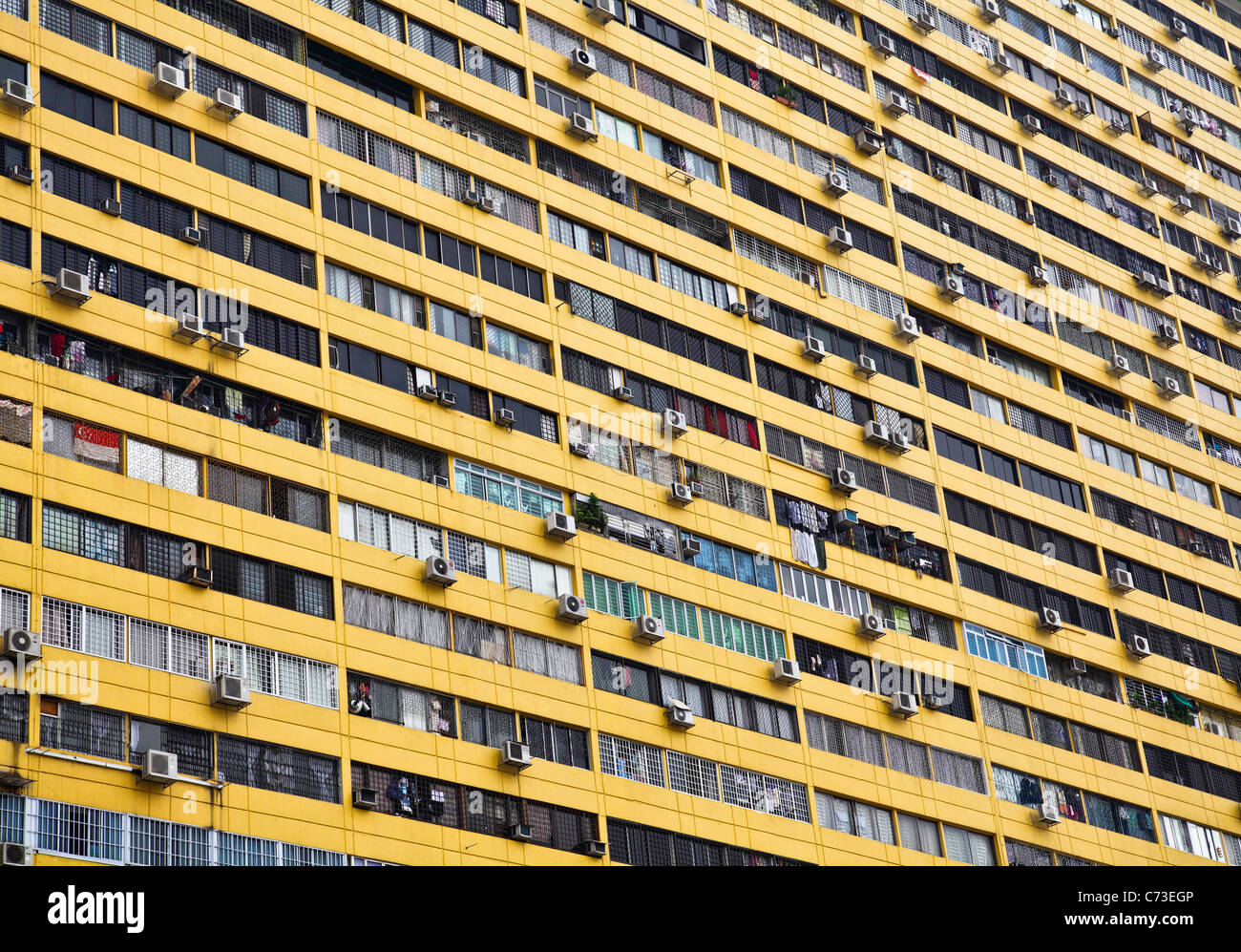 Detail der großen Gebäude in Chinatown von Singapur Stockfoto