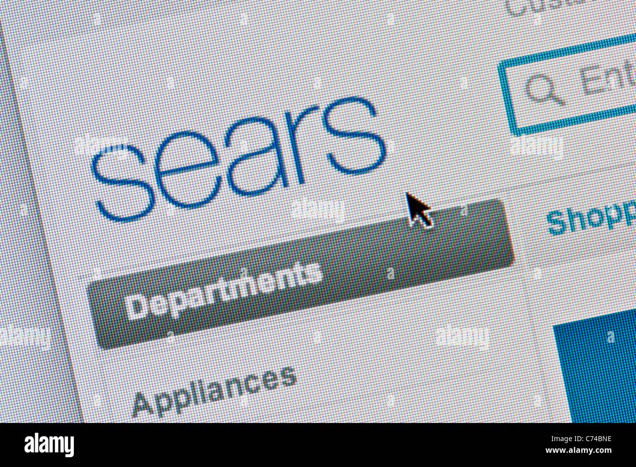 Nahaufnahme von der Sears-Logo, wie auf ihrer Website zu sehen. (Nur zur redaktionellen Verwendung: print, TV, e-Book und redaktionelle Webseite). Stockfoto