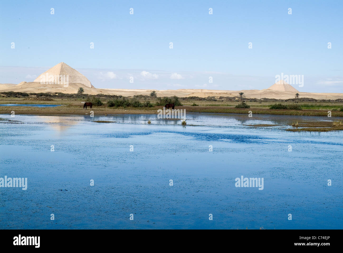Die Pyramiden in Dahshur, Ägypten. Stockfoto