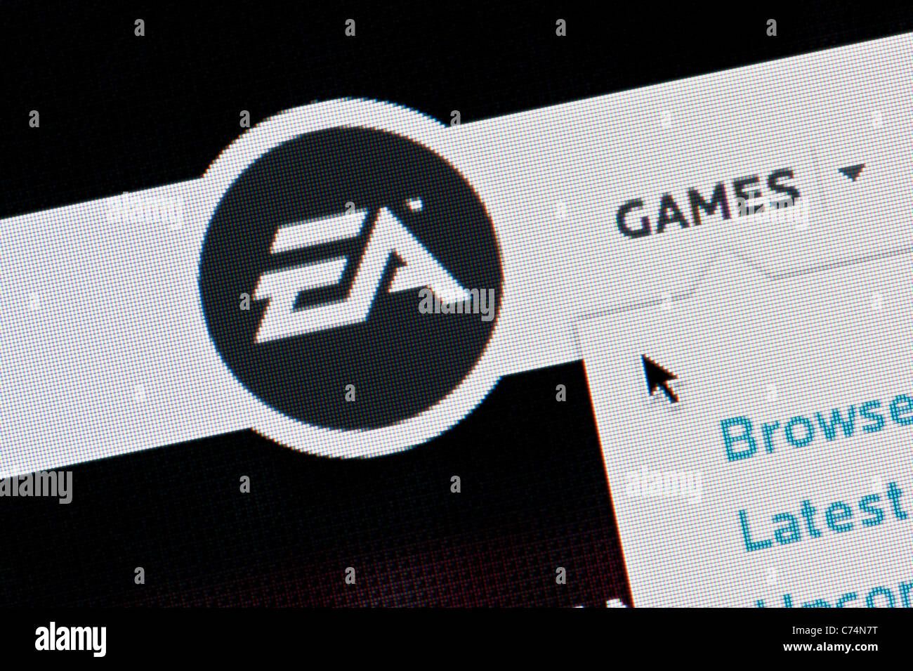 Nahaufnahme von Electronic Arts-Logo, wie auf ihrer Website zu sehen. (Nur zur redaktionellen Verwendung: print, TV, e-Book und redaktionelle Webseite). Stockfoto