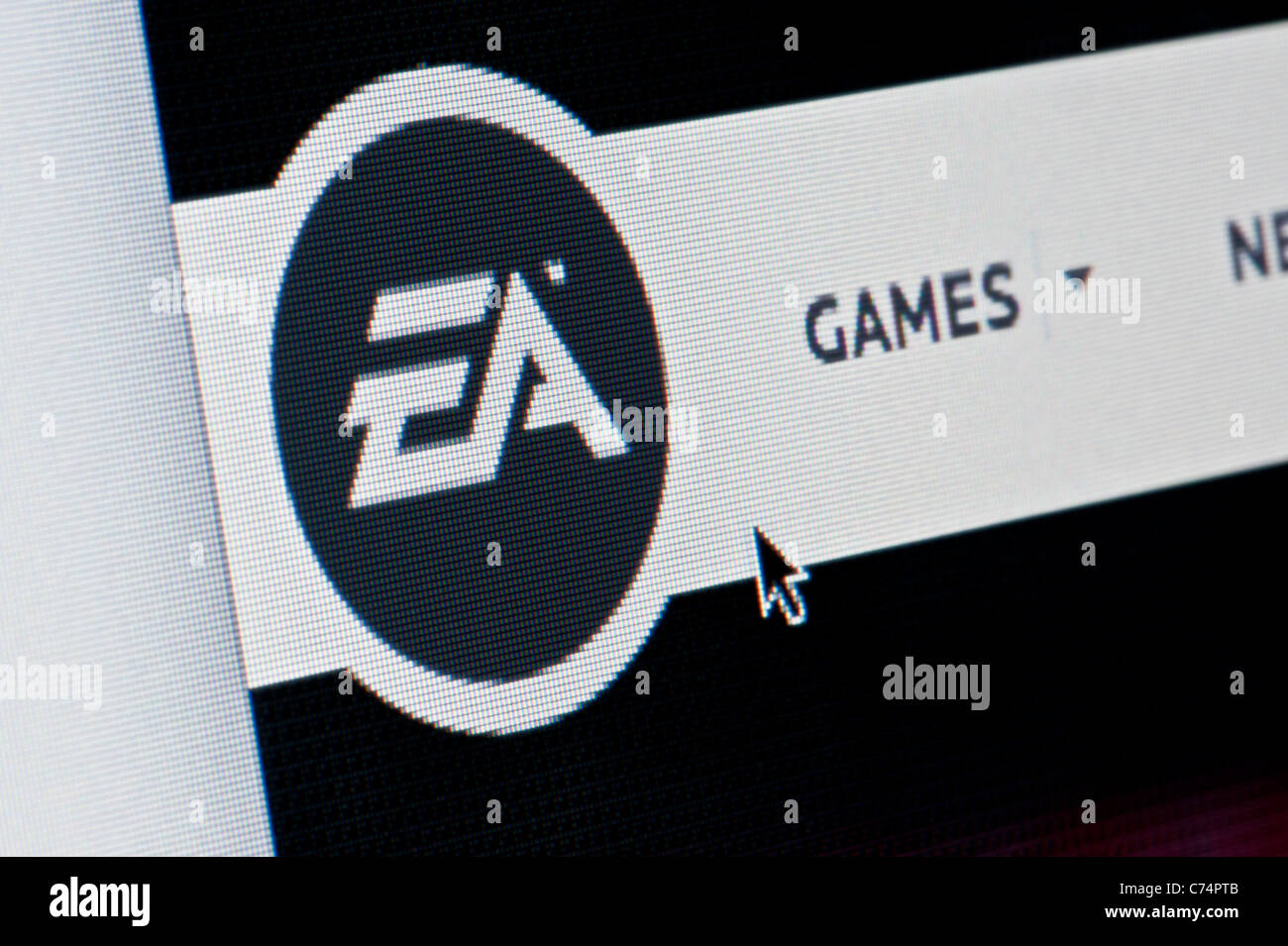 Nahaufnahme von Electronic Arts-Logo, wie auf ihrer Website zu sehen. (Nur zur redaktionellen Verwendung: print, TV, e-Book und redaktionelle Webseite). Stockfoto