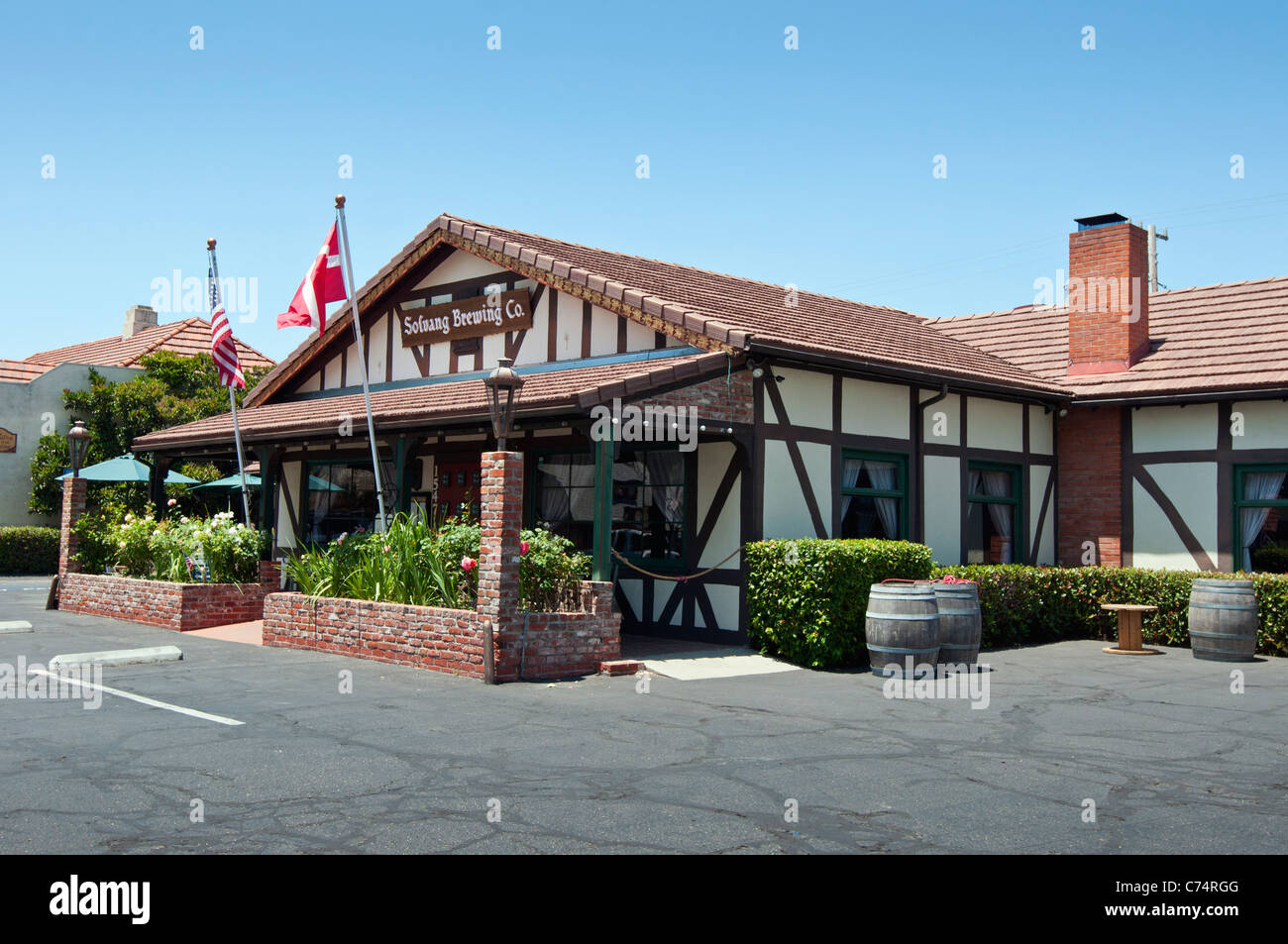 Solvang, eine dänischen Stil Stadt im Santa Barbara County ist eine beliebte Touristenattraktion. Stockfoto