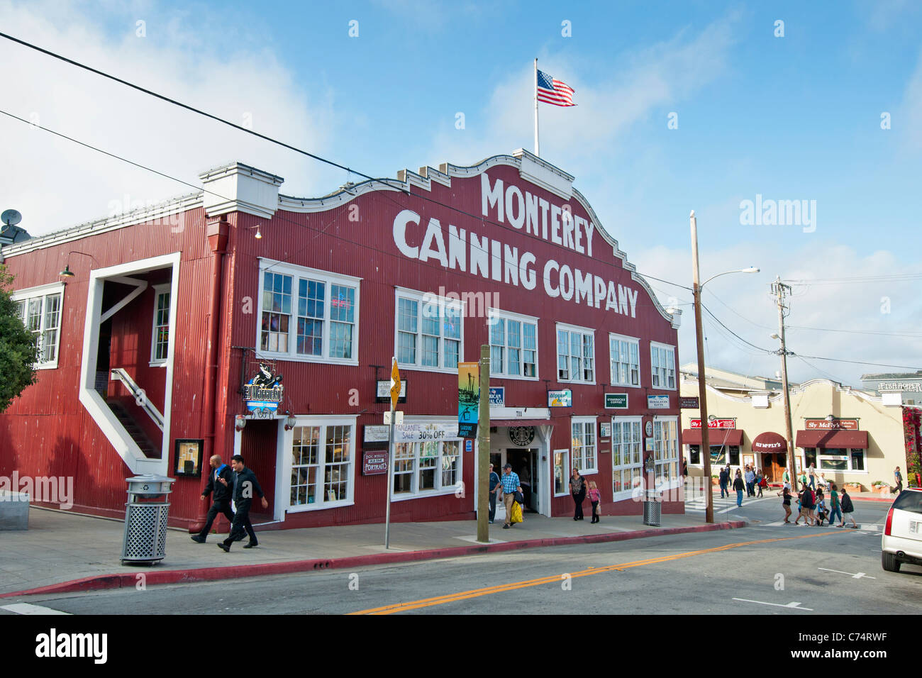 Cannery Row in Monterey, Kalifornien bekannt geworden durch Autor John Steinbeck. Stockfoto