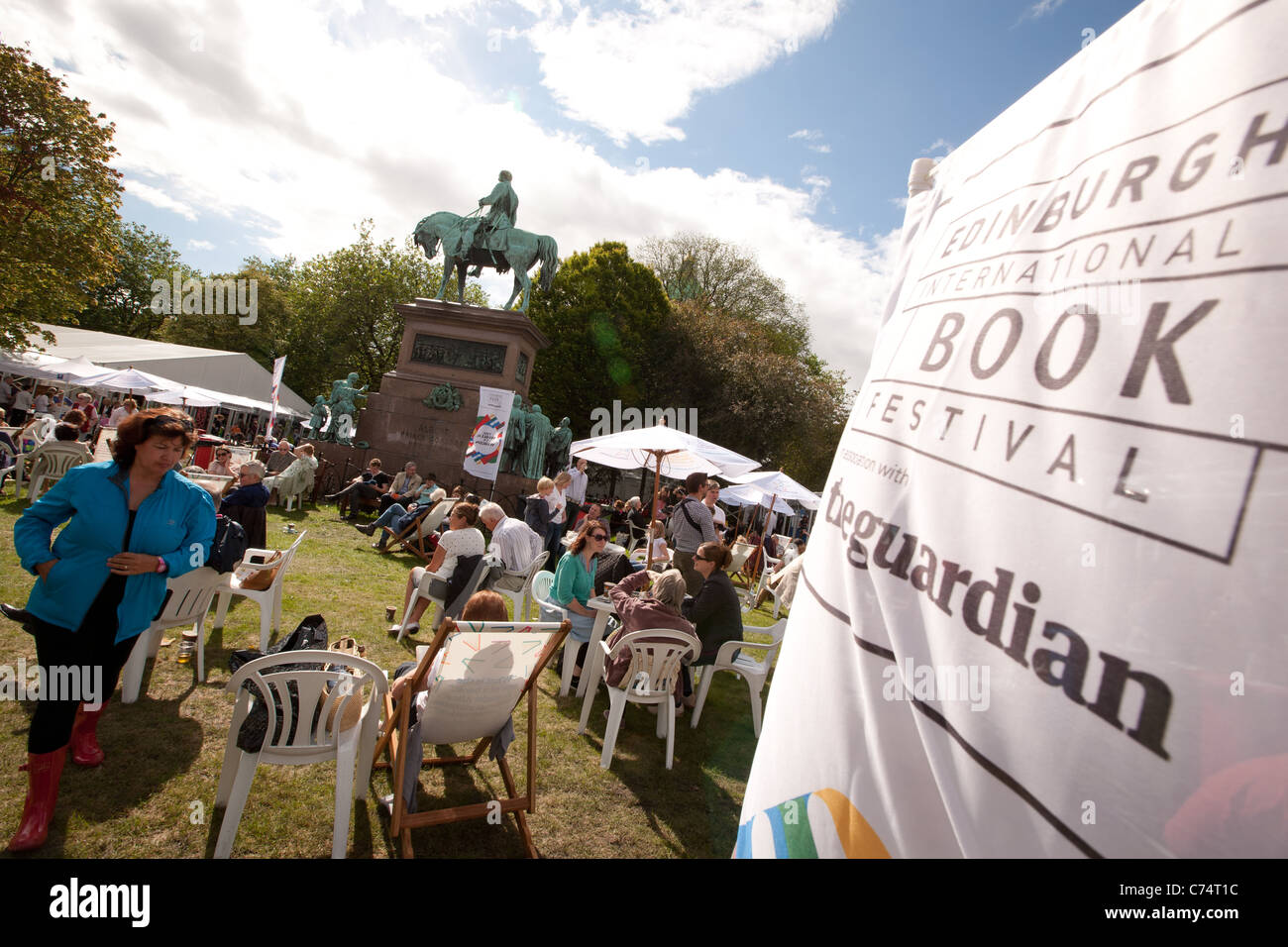 die jährliche Edinburgh International Book Festival, Charlotte Square, Edinburgh, Schottland. Stockfoto