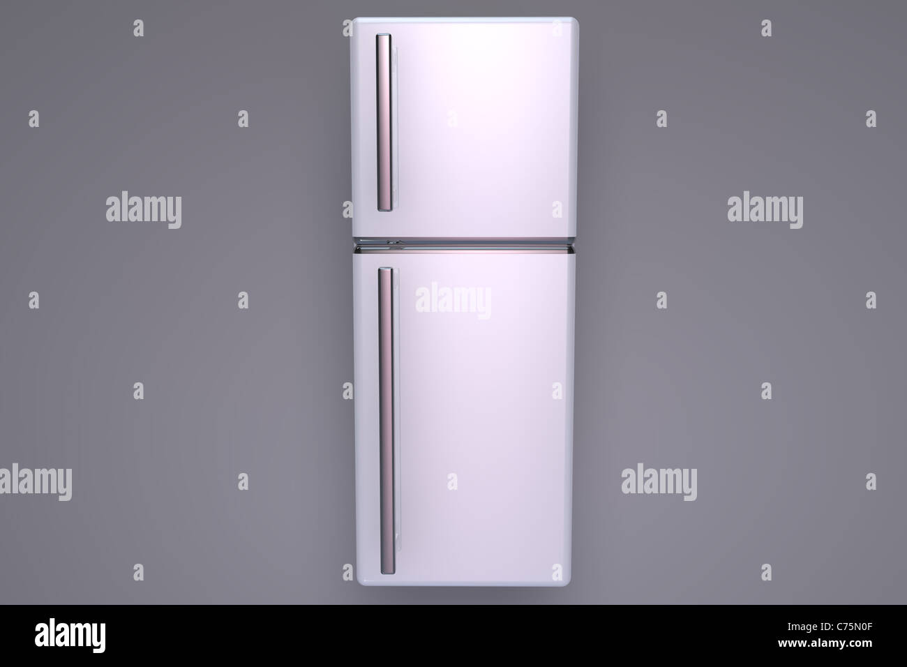 Beispiel für einen geschlossenen Kühlschrank - Vorderansicht Stockfoto