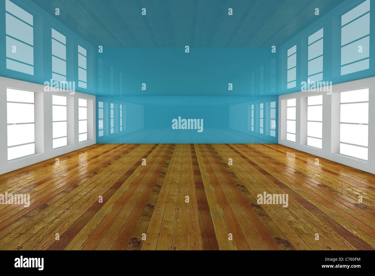 Abstrakt blau leeren Raum 3d render Stockfoto