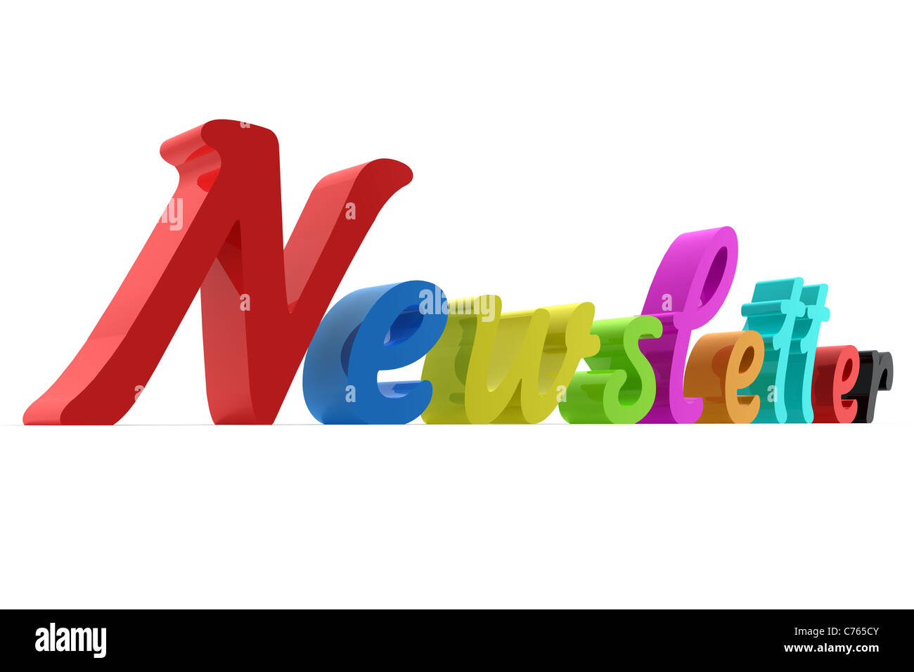 Newsletter-Brief mit unterschiedlicher Farbe Stockfoto