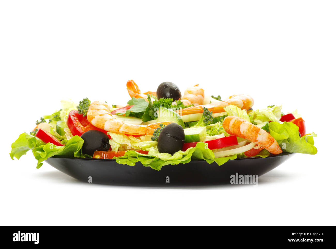 Appetitlich Salat auf weißem Hintergrund Stockfoto