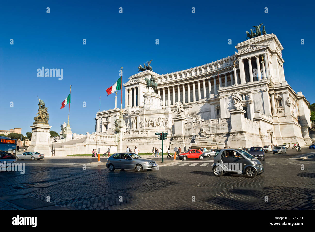 Piazza Venezia, Denkmal für Vittorio Emanuele II, Rom, Italien. Stockfoto