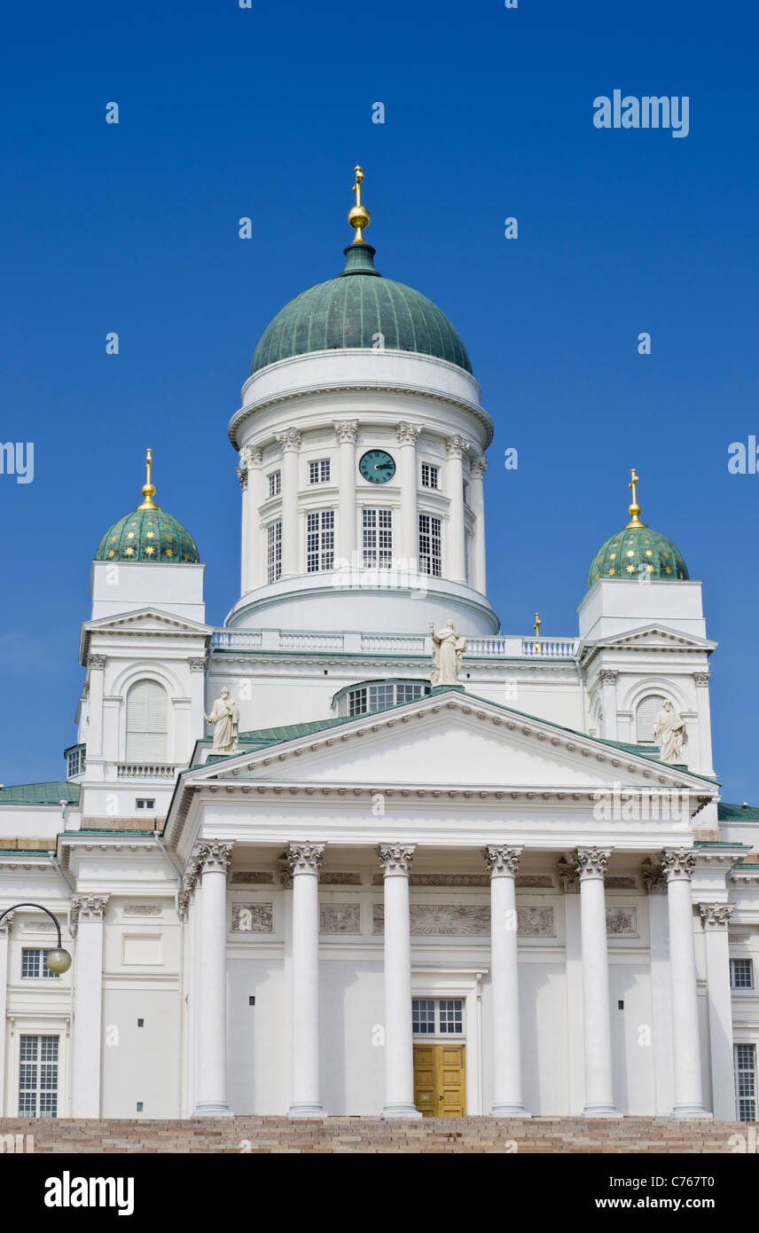 Kathedrale von Helsinki, die weißen neoklassizistischen Stil der lutherischen Kathedrale, von Carl Ludvig Engel, Helsinki, Finnland, Stockfoto