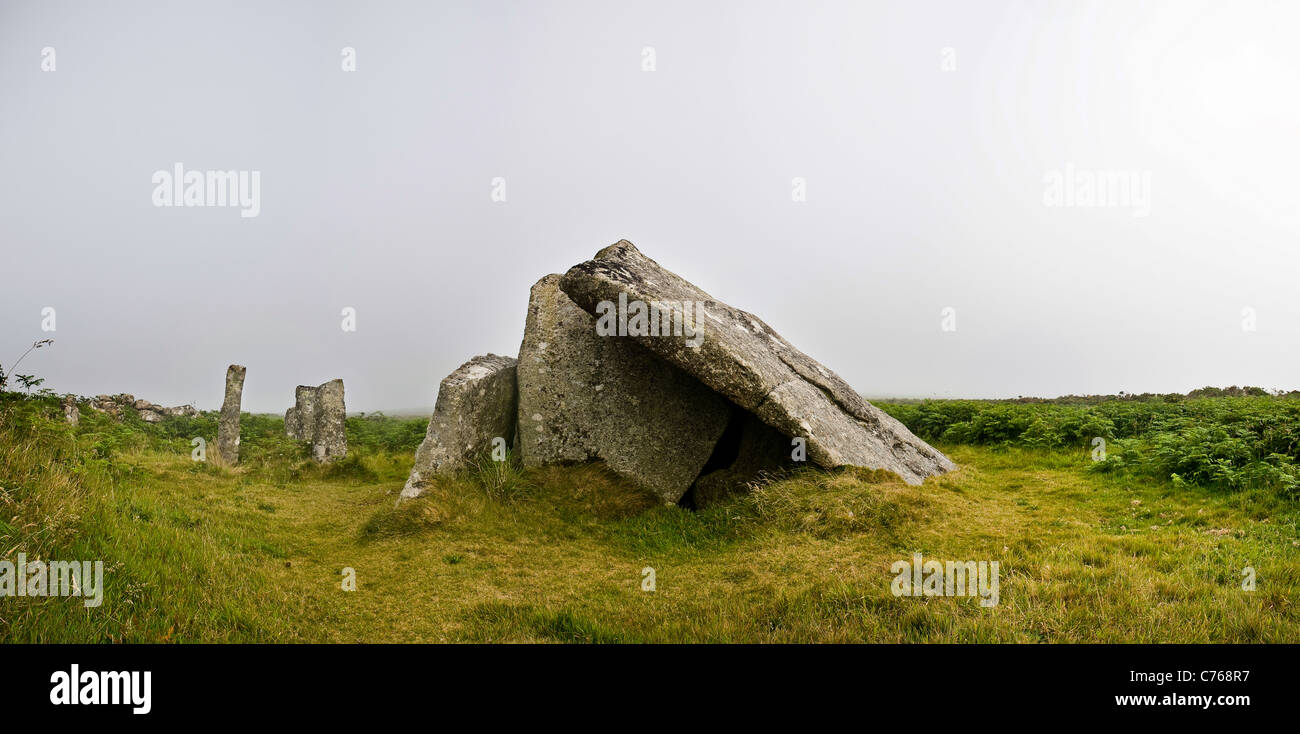 Zennor Quoit neolithische Grabkammer auf Zennor Down, Cornwall, UK Stockfoto