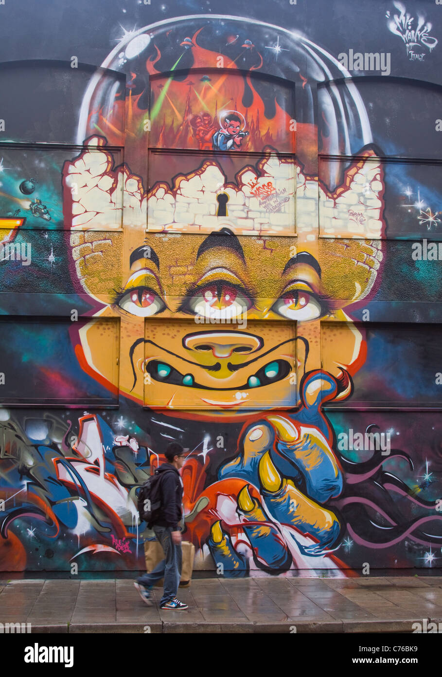 Urbane Kunst am See No Evil Straßenkunst-Projekt, Nelson Street, Bristol Stockfoto