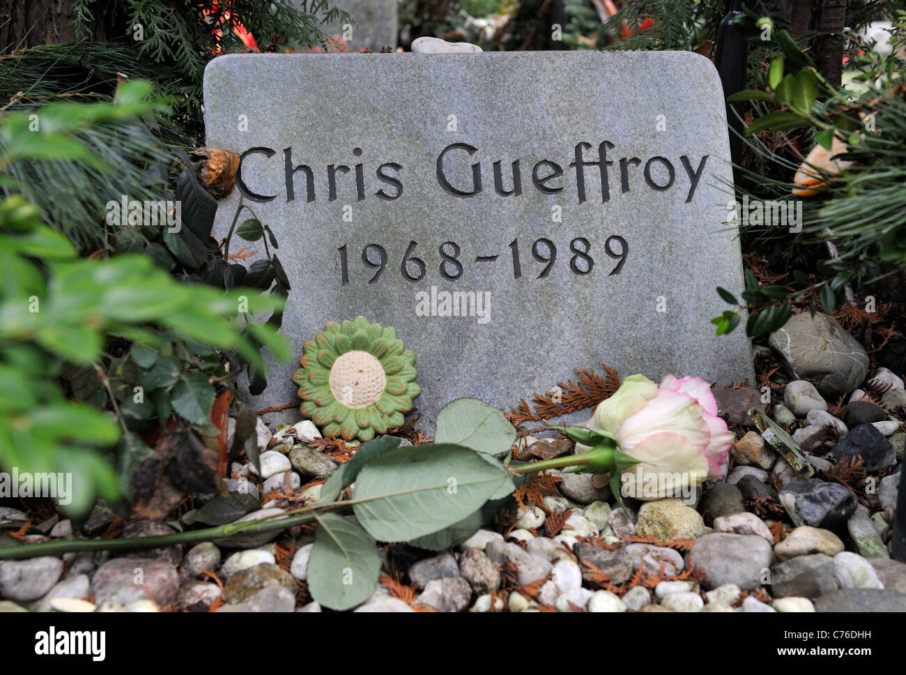 Grab von Chris Gueffroy, der letzte Mann getötet an der Berliner Mauer, Deutschland Stockfoto