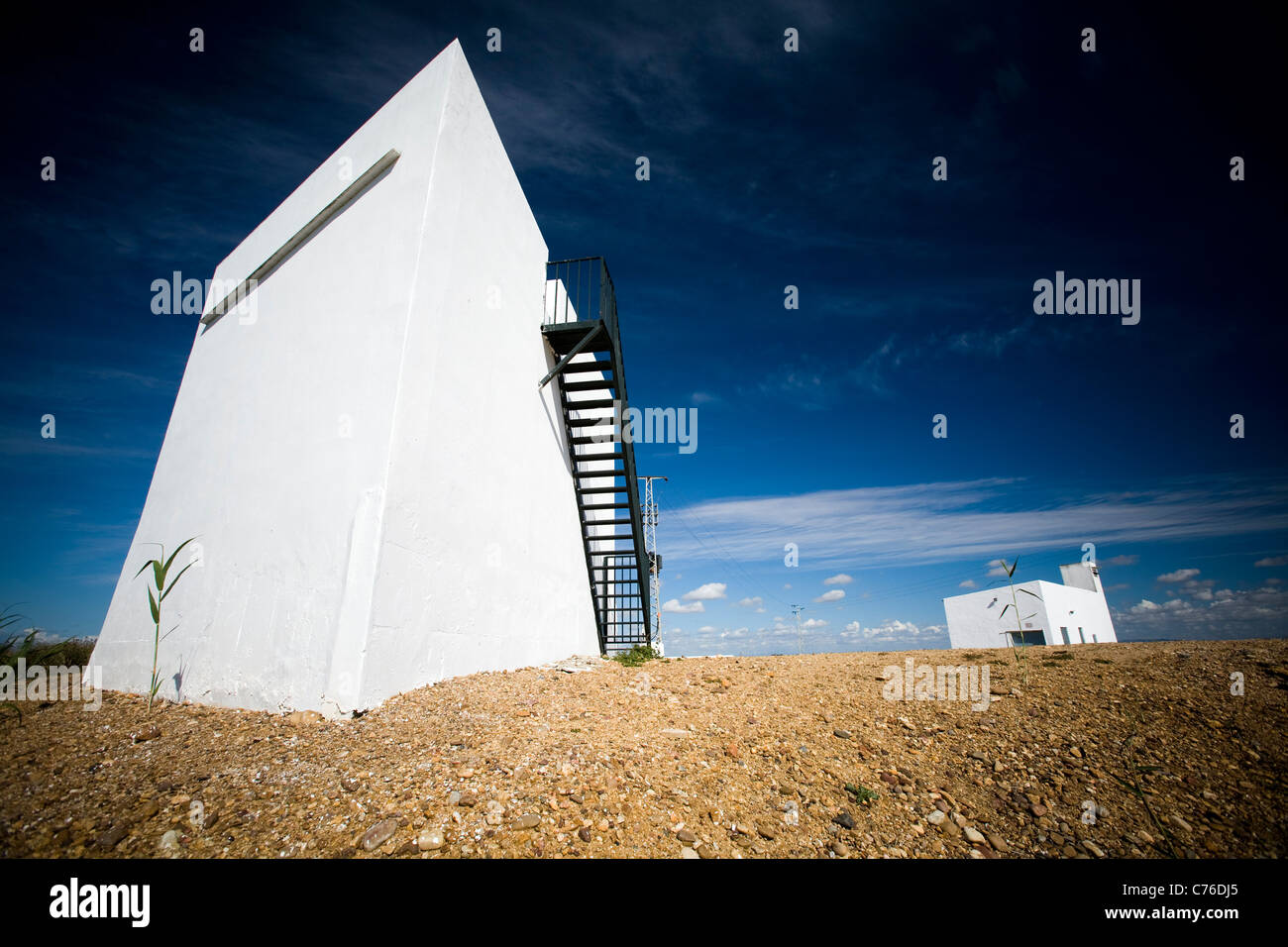 Würfelförmige Häuser in das Land, Isla Mayor, Spanien Stockfoto